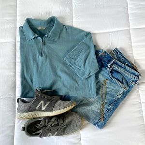 Zipper detail polo shirt